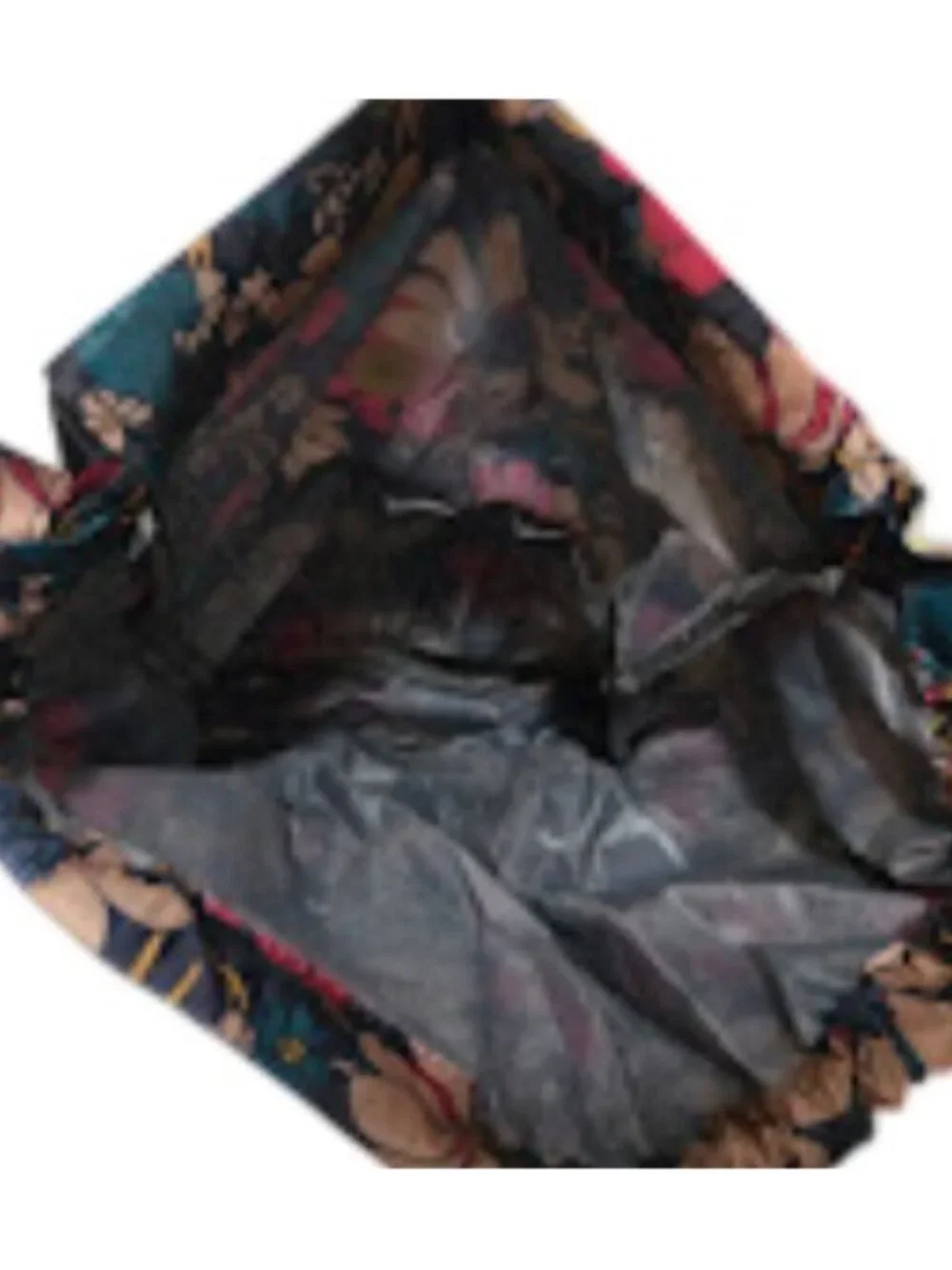 Floral Drawstring Backpack Nylon Polyester Large Travel Gym Cinch Bag Tote